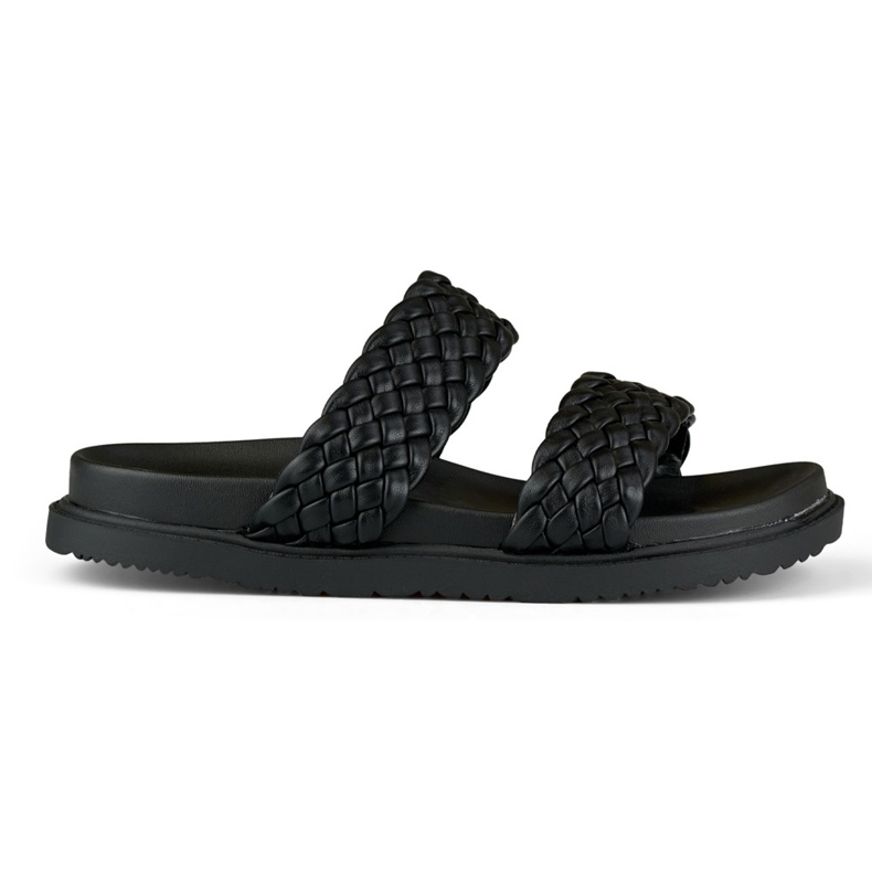 Dámské černé tkané pantofle černá