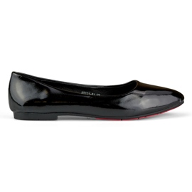 Dámské černé lakované baleríny černý