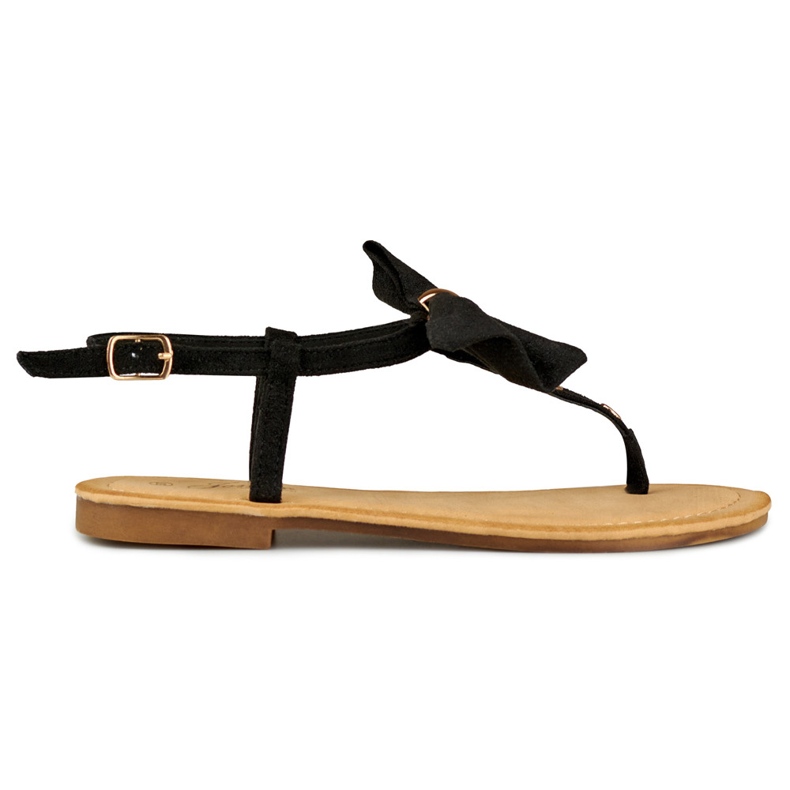 Černé dámské sandály s mašlí černá