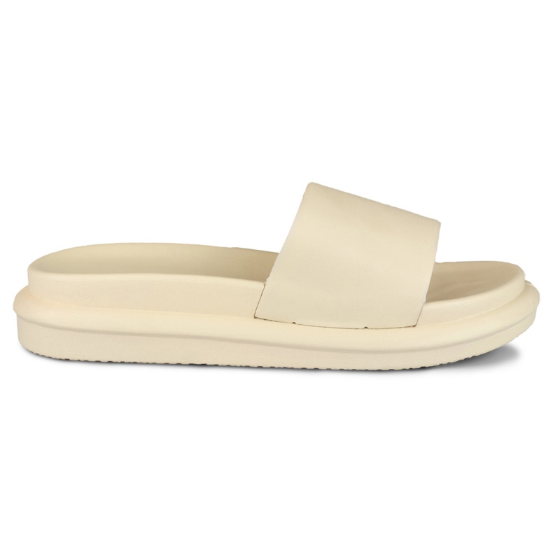 Pohodlné klasické béžové dámské pantofle béžový