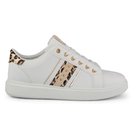 Bílé dámské sportovní boty s jemným zdobením bílý