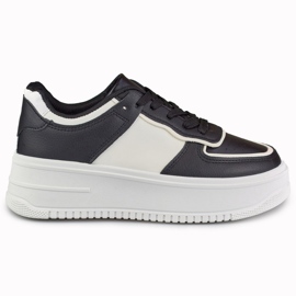 Černobílé sportovní boty na platformě černý