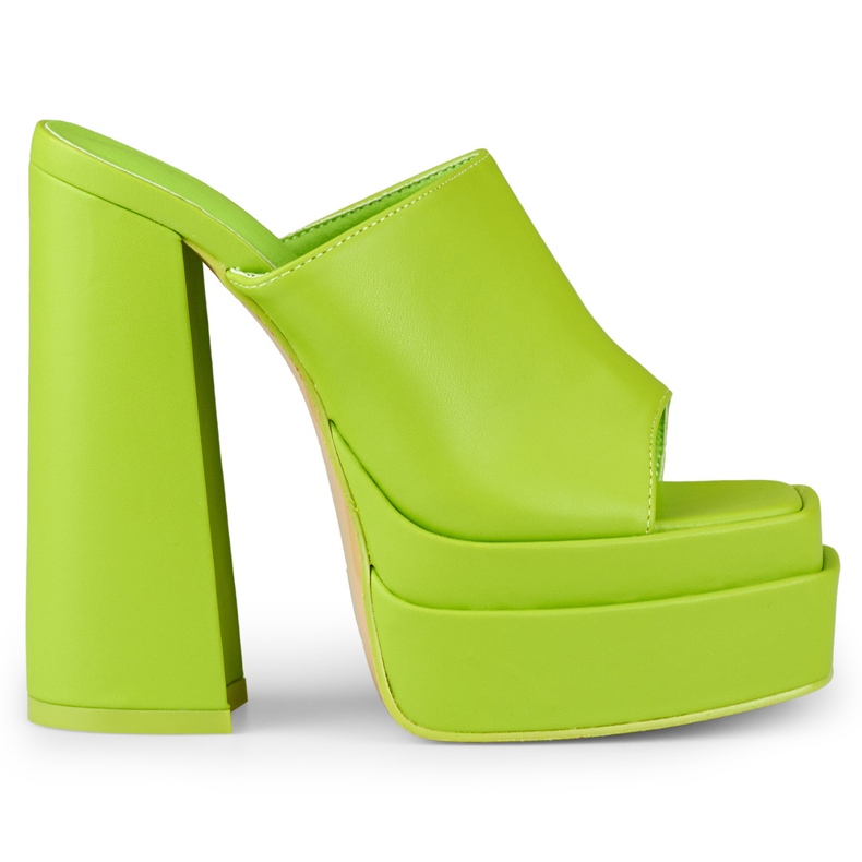 Limetkové klouzačky na vysokém podpatku od Evelyn zelená