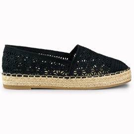 Dámské krajkové černé espadrilky černý