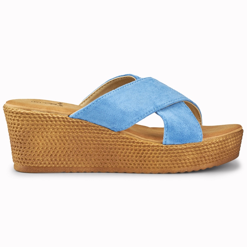 Dámské pantofle s džínami modrý