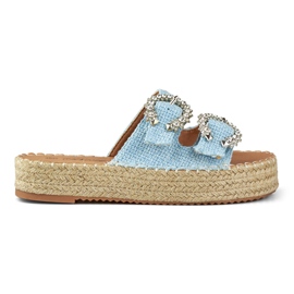 Dámské espadrilky s ozdobnými přezkami modrý Dámské espadrilky s ozdobnými přezkami modrý