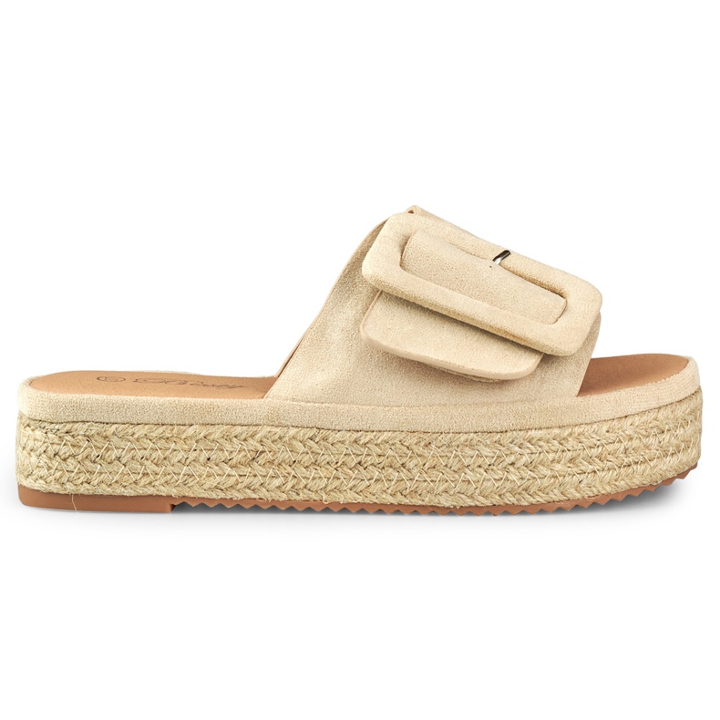 Dámské semišové béžové espadrilky béžový