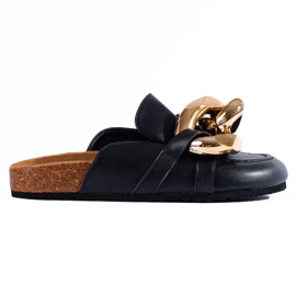 Černé skluzavky s velkým řetízkem Shelovet černá