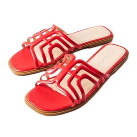 Červené dámské pantofle Gandy červený