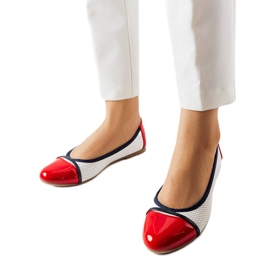 Červenobílé baleríny z Colomba bílý