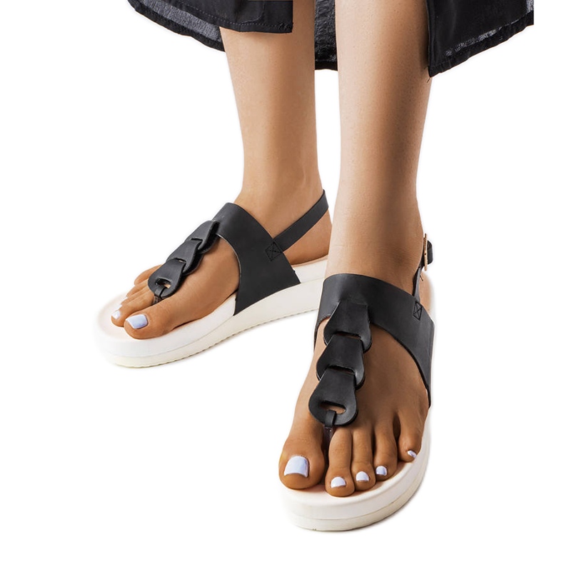 Černé sandály na klínku od Castelletto černá