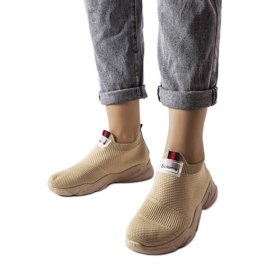 Tmavě béžové slip-on tenisky značky Greco béžový