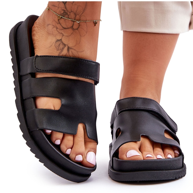 Klasické dámské černé pantofle Molie černá Klasické dámské černé pantofle Molie černá