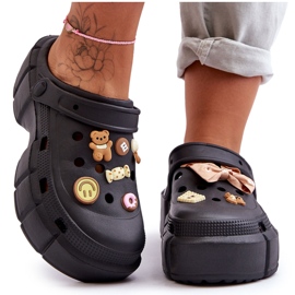 Dámské pěnové skluzavky Crocs s ozdobami Black Marlett černý