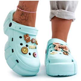 Dámské pěnové skluzavky Crocs s ozdobami Green Marlett zelený