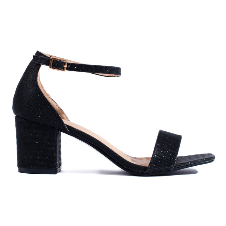 Černé sandály Shelovet na podpatku černá