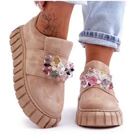 PS1 Módní nazouvací sportovní obuv s dekorem tmavě béžová Desire béžový PS1 Módní nazouvací sportovní obuv s dekorem tmavě béžová Desire béžový