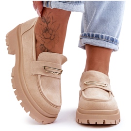 PS1 Dámské semišové slip-on mokasíny Béžová Pure Love béžový