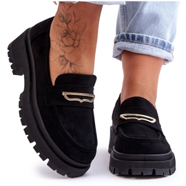 PS1 Dámské semišové slip-on mokasíny Black Pure Love černý