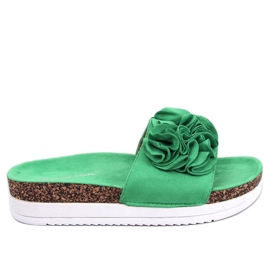 Květinové pantofle Rizzo Green zelený