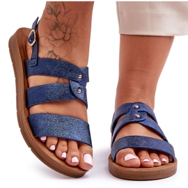 PG1 Dámské třpytivé sandály Blue Catalia modrý