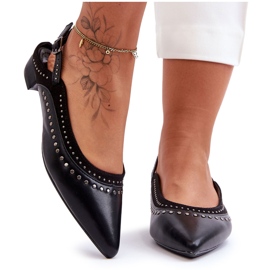 PG1 Kožené Baleríny S Cvoky Černá Laroshe černý