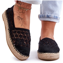 PG1 Dámské prolamované espadrilky Black One Lover černý