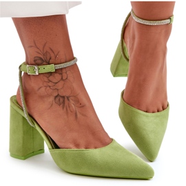 Semišové lodičky S Ozdobným Proužkem Zelená Lirosa Semišové lodičky S Ozdobným Proužkem Zelená Lirosa