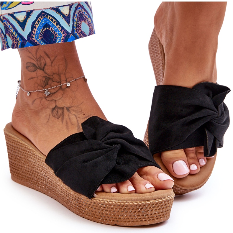 Dámské klínové skluzavky Black Calama černá