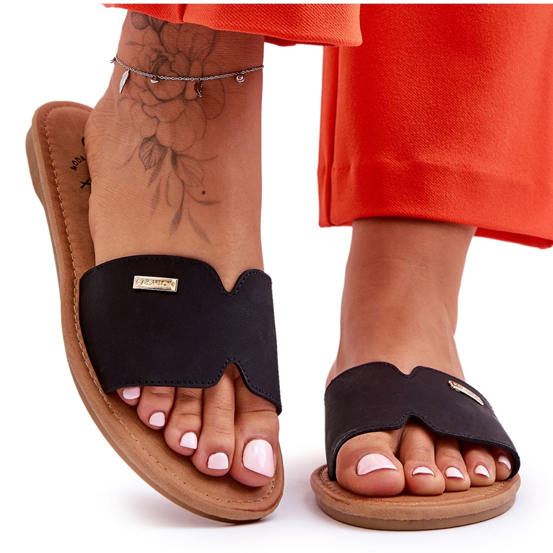 Dámské pohodlné černé koralínové ploché podpatky černá