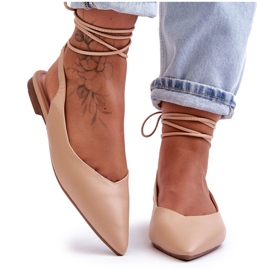 PG1 Dámské šněrovací Nude Lilly Ann Ballet Flats béžový PG1 Dámské šněrovací Nude Lilly Ann Ballet Flats béžový
