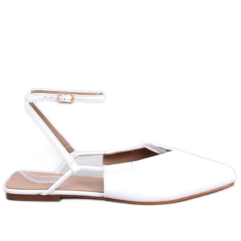 Baleríny s otevřeným podpatkem od Gianna White bílý