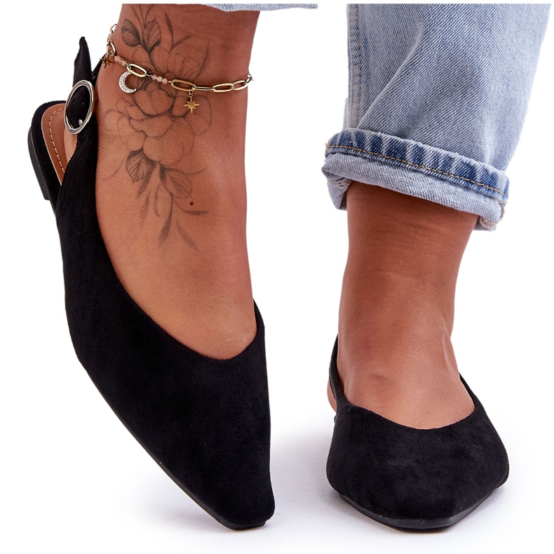 PS1 Dámské černé semišové baleríny Kenra černá