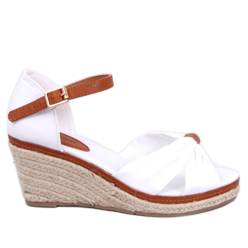 Espadrille sandály na klínku od Kristen White bílý Espadrille sandály na klínku od Kristen White bílý