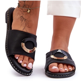 Dámské černé pantofle Sherry zdobené černý