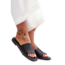 Dámské černé kožené pantofle Harmony černý