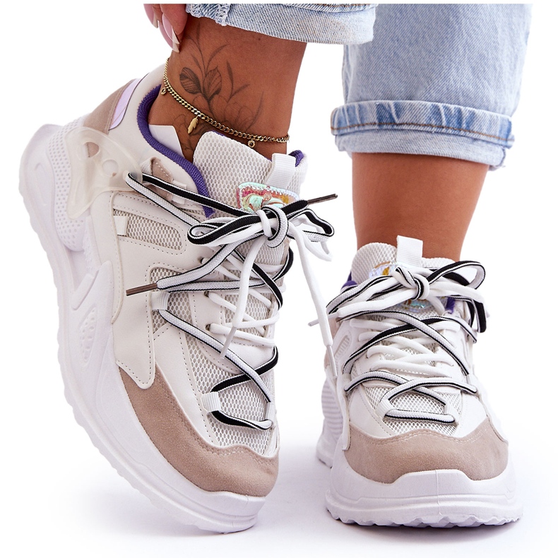 Kožená sportovní obuv na platformě bílá Sifel bílý