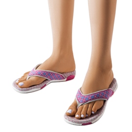 Šedé a růžové textilní žabky od Luigia šedá