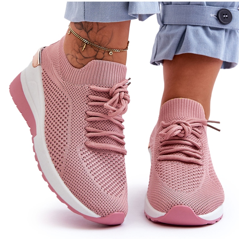 PG1 Látkové nazouvací sportovní boty růžové Visconti Wedge růžový PG1 Látkové nazouvací sportovní boty růžové Visconti Wedge růžový