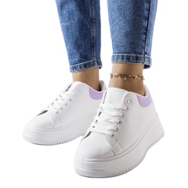 Bílé a fialové tenisky na platformě od Holante bílý