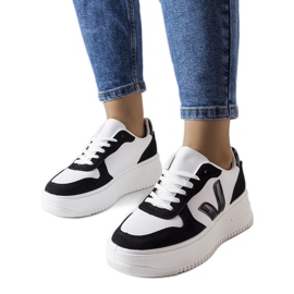 Černobílé tenisky na platformě od Plouffe černý