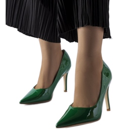 Zeleně lakované vysoké podpatky Duerr zelený