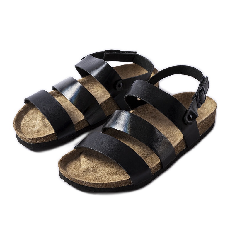 Černé korkové sandály značky Lee Cooper černá Černé korkové sandály značky Lee Cooper černá