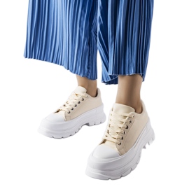 Béžové tenisky na vysoké platformě od Kari béžový