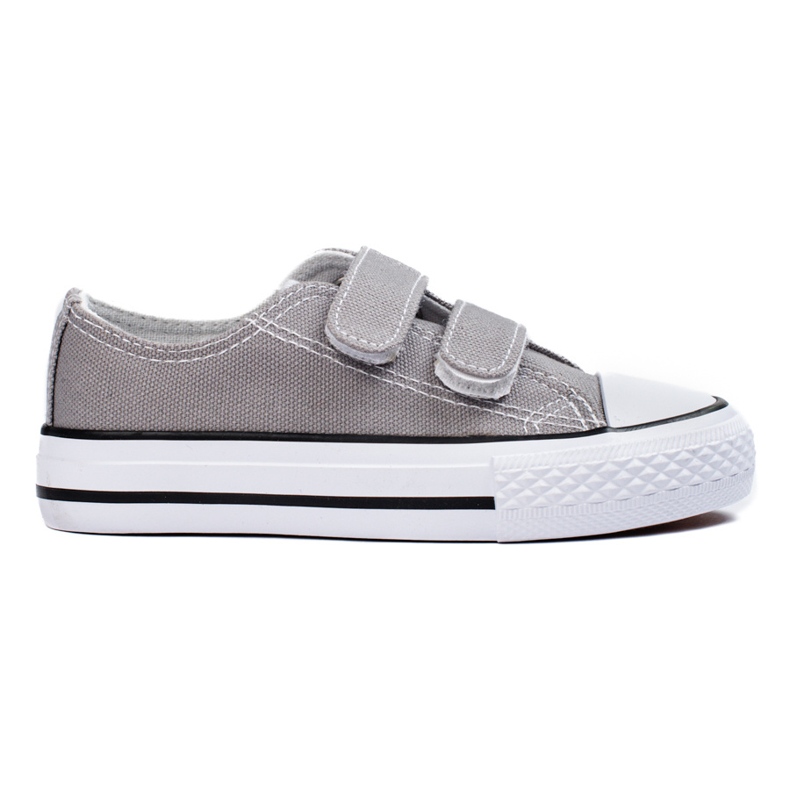 Šedé dětské tenisky Shelovet na suchý zip šedá