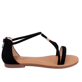 Dámské semišové sandály Leehom Black černá Dámské semišové sandály Leehom Black černá