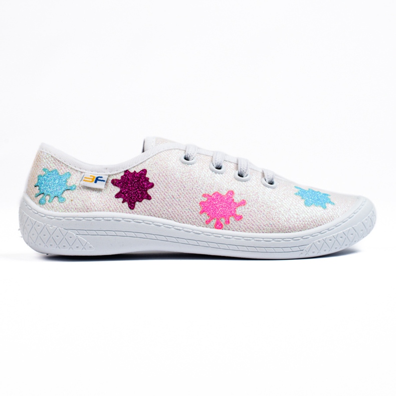 SHELOVET 3F dětské nazouvací lesklé bílé tenisky vícebarevný SHELOVET 3F dětské nazouvací lesklé bílé tenisky vícebarevný