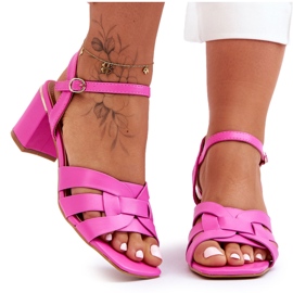 PA1 Klasické růžové Misty sandály na vysokém podpatku růžový