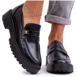 PS1 Kožené mokasíny s černou dekorací Esperta černá PS1 Kožené mokasíny s černou dekorací Esperta černá