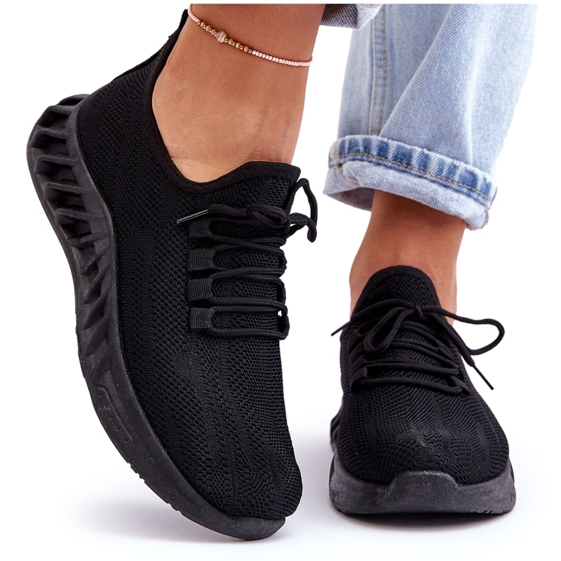 PG1 Dámské nazouvací textilní tenisky Black Venett černá